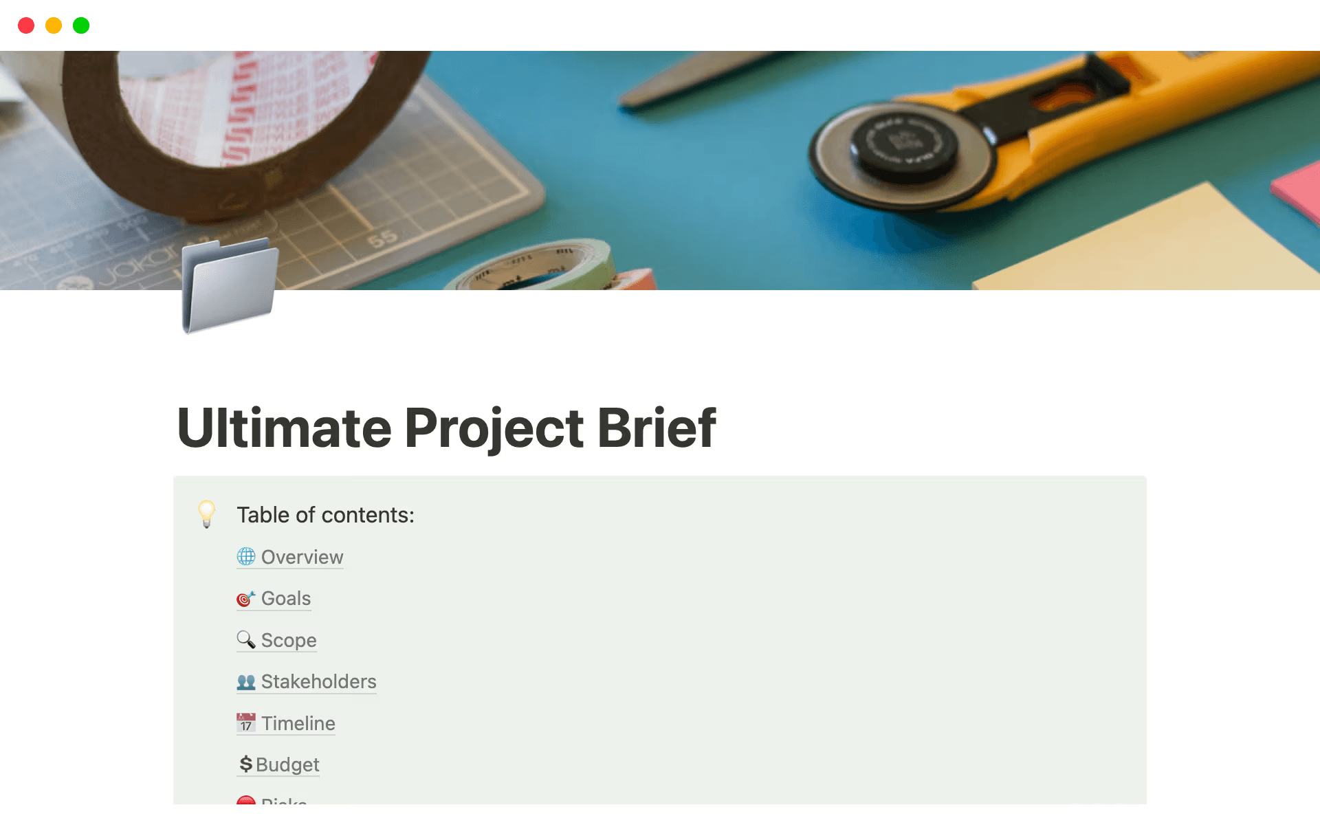 A project brief template