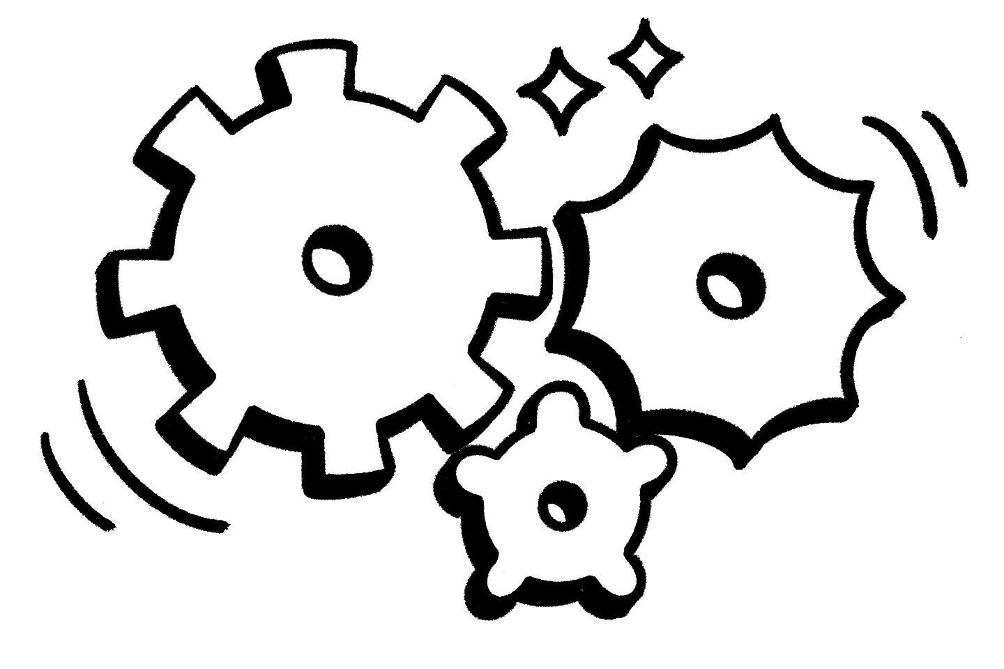 Spot Illustration: Gears (B&W)