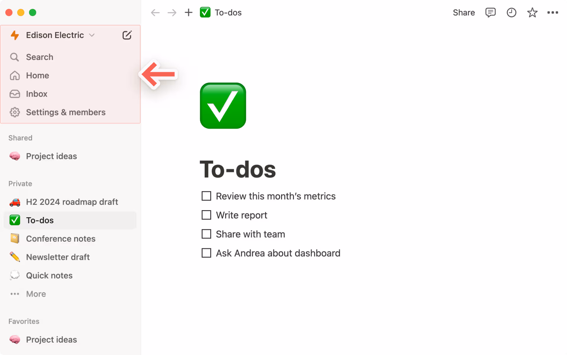 hc: sidebar control panel